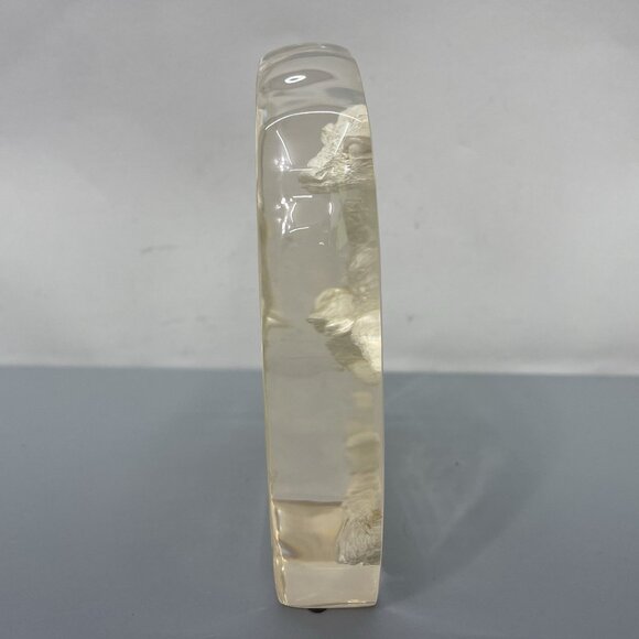 Vintage Deer Fawn Etched Sculpture Block Clear Lucite Acrylic Plastic Collection - Picture 3 of 13
